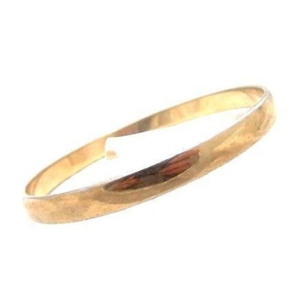 VINTAGE SIGNED MONET‎ 6MM WIDE SMOOTH SHINY GOLD PLATED BANGLE BRACELET